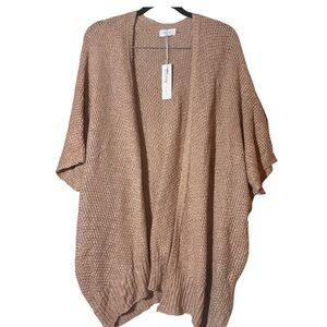 Bluivy Tan Open-Front Poncho